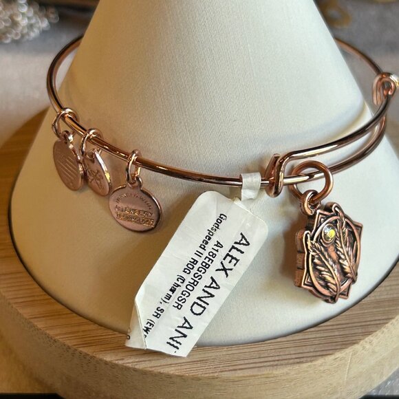 Alex And Ani Godspeed Charm Bracelet Rose Gold Tone w Swarovski Crystal NWT - Picture 9 of 9